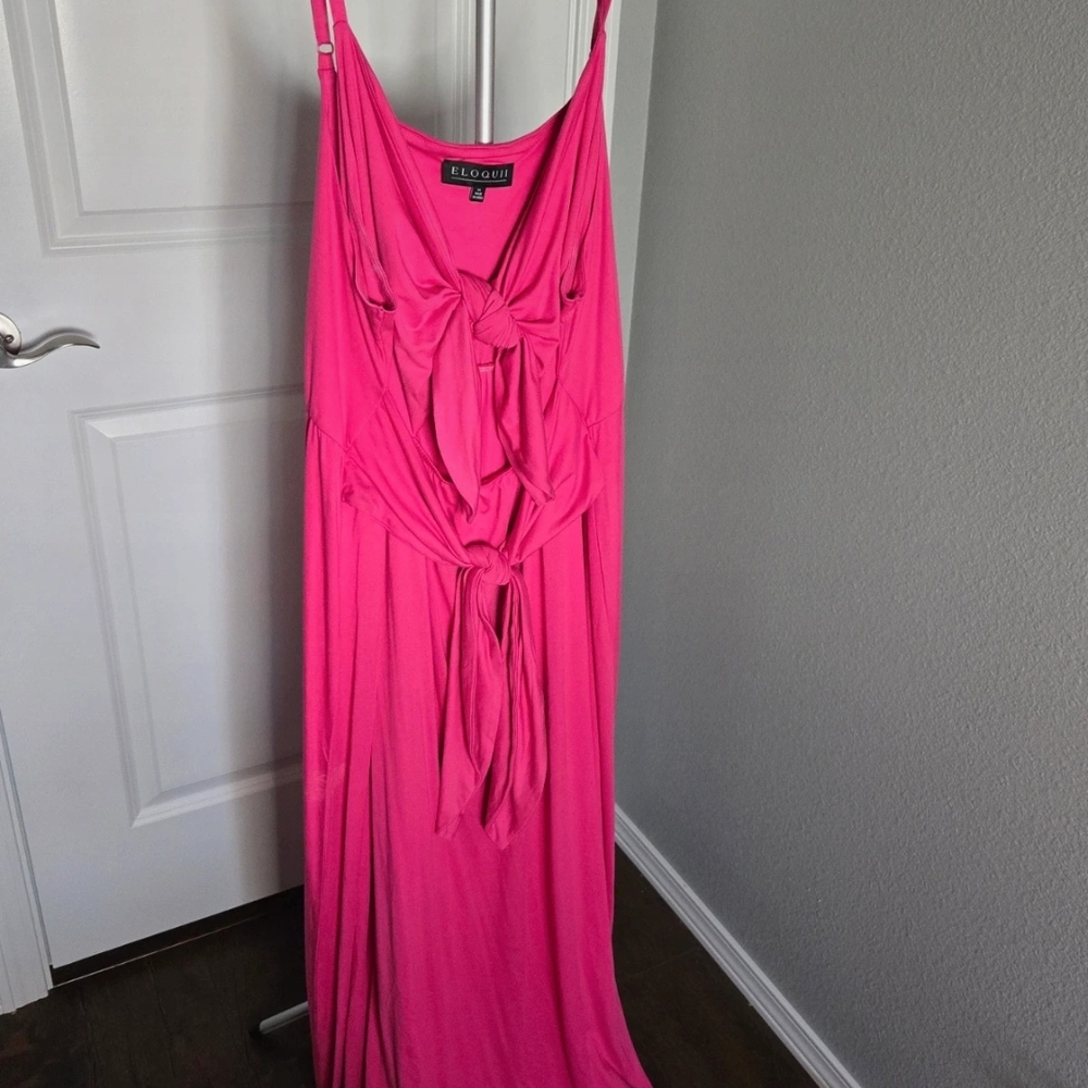 Eloquii Vibrant Pink Maxi Dress